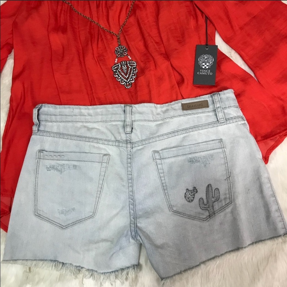 Blank NYC Distressed Cactus Denim Shorts Ripped - Picture 5 of 8